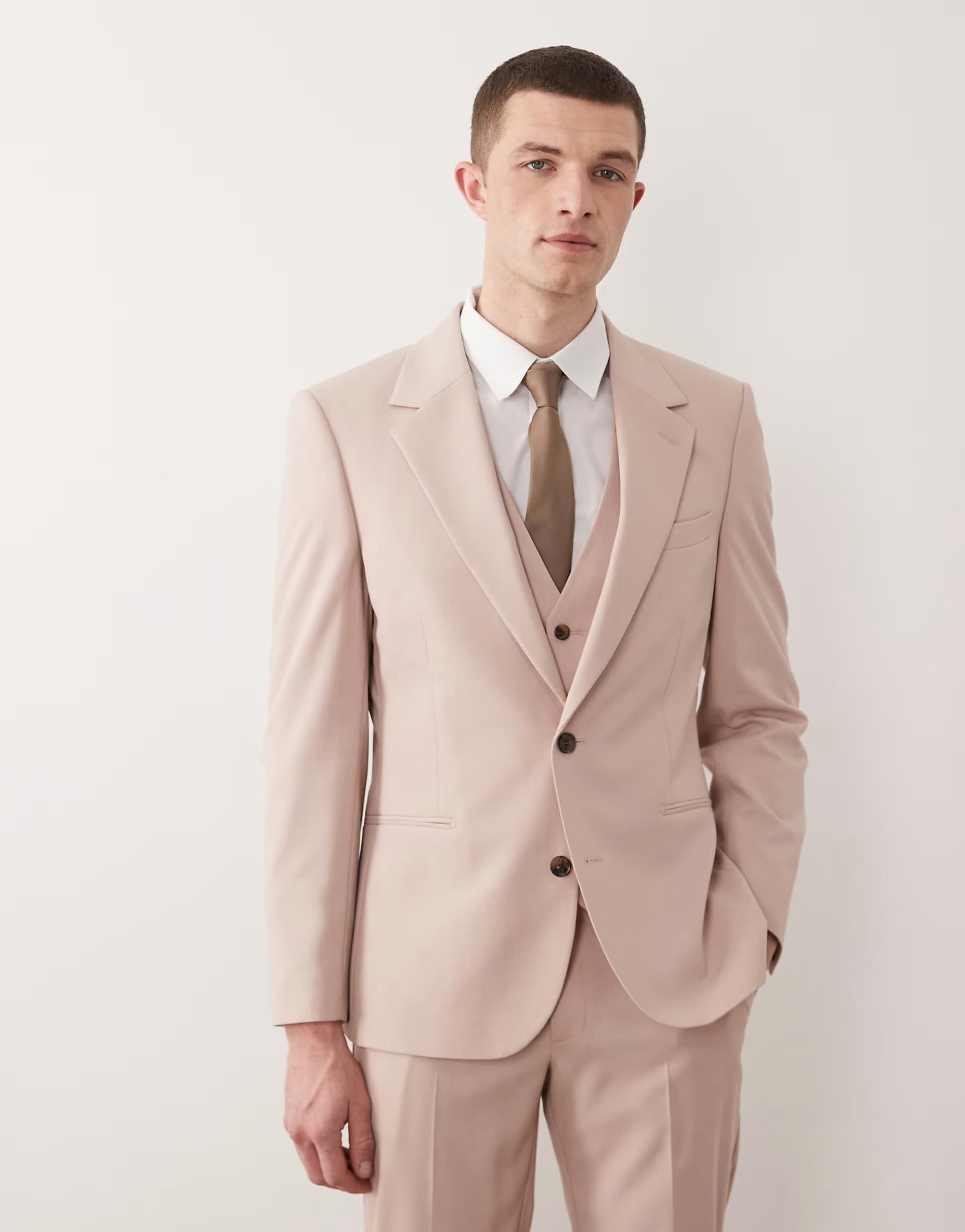 ASOS ASOS DESIGN skinny suit blazer in dusty pink