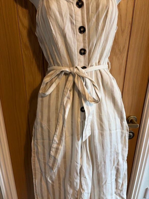 New Look New look dungarees jumpsuit, size 8, RRP £25.99, white linen