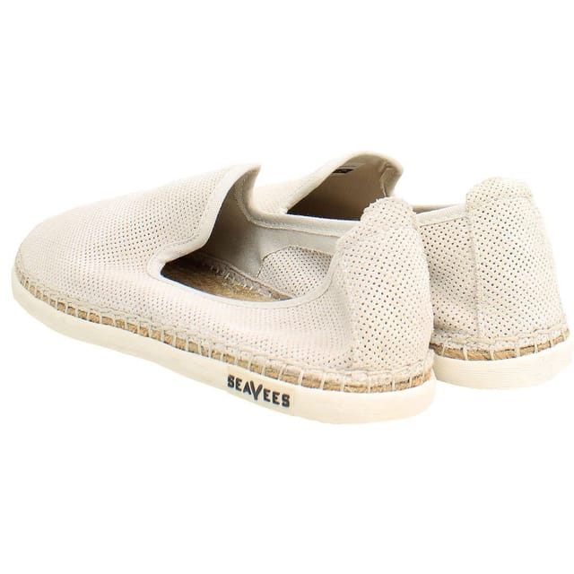 Seavees Seavees Women's Ocean Park Slip-On White Suede Leather Espadrilles - 3