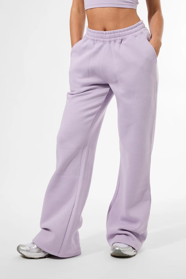 Kaiia Kaiia Studio Script Logo Wide Leg Jogger Lilac - 3