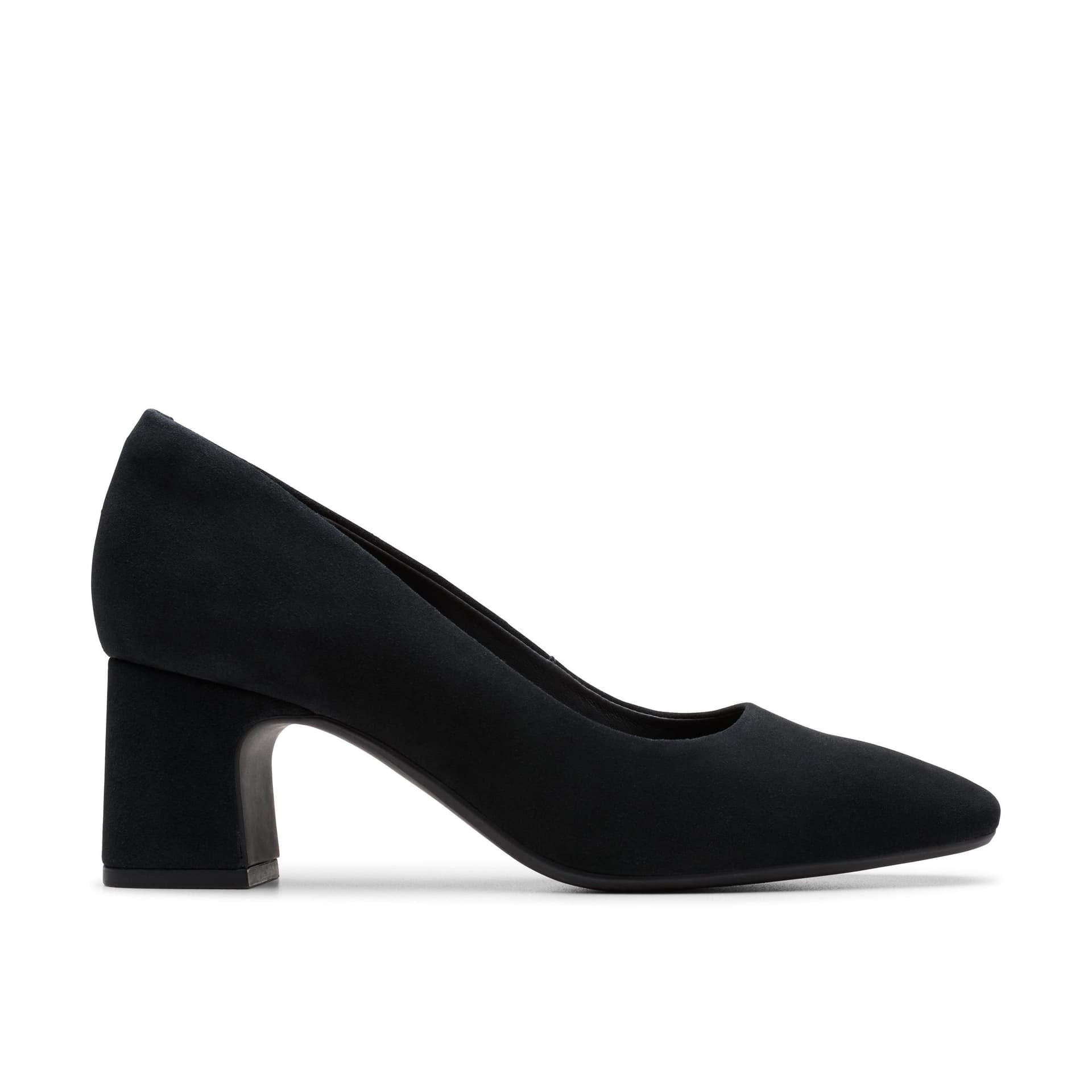 Clarks Clarks Women's Fernie Court Black Suede Court Shoes, Slip Ons, Heels