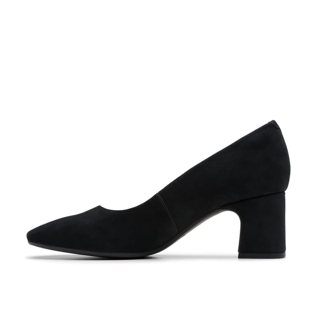 Clarks Clarks Women's Fernie Court Black Suede Court Shoes, Slip Ons, Heels - 2