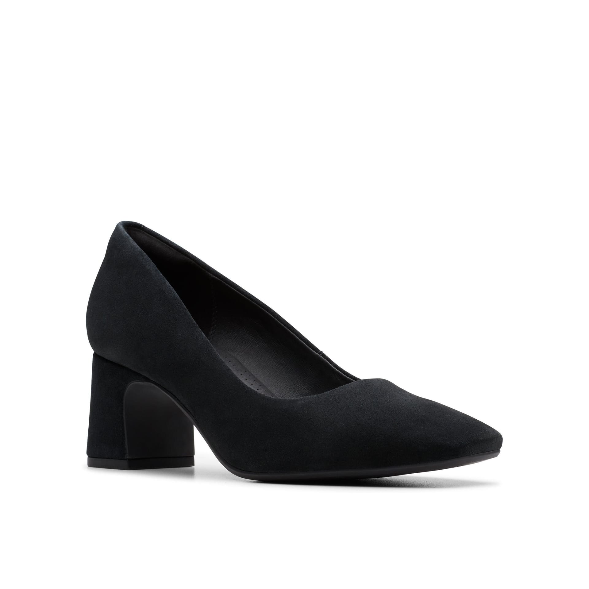Clarks Clarks Women's Fernie Court Black Suede Court Shoes, Slip Ons, Heels - 4