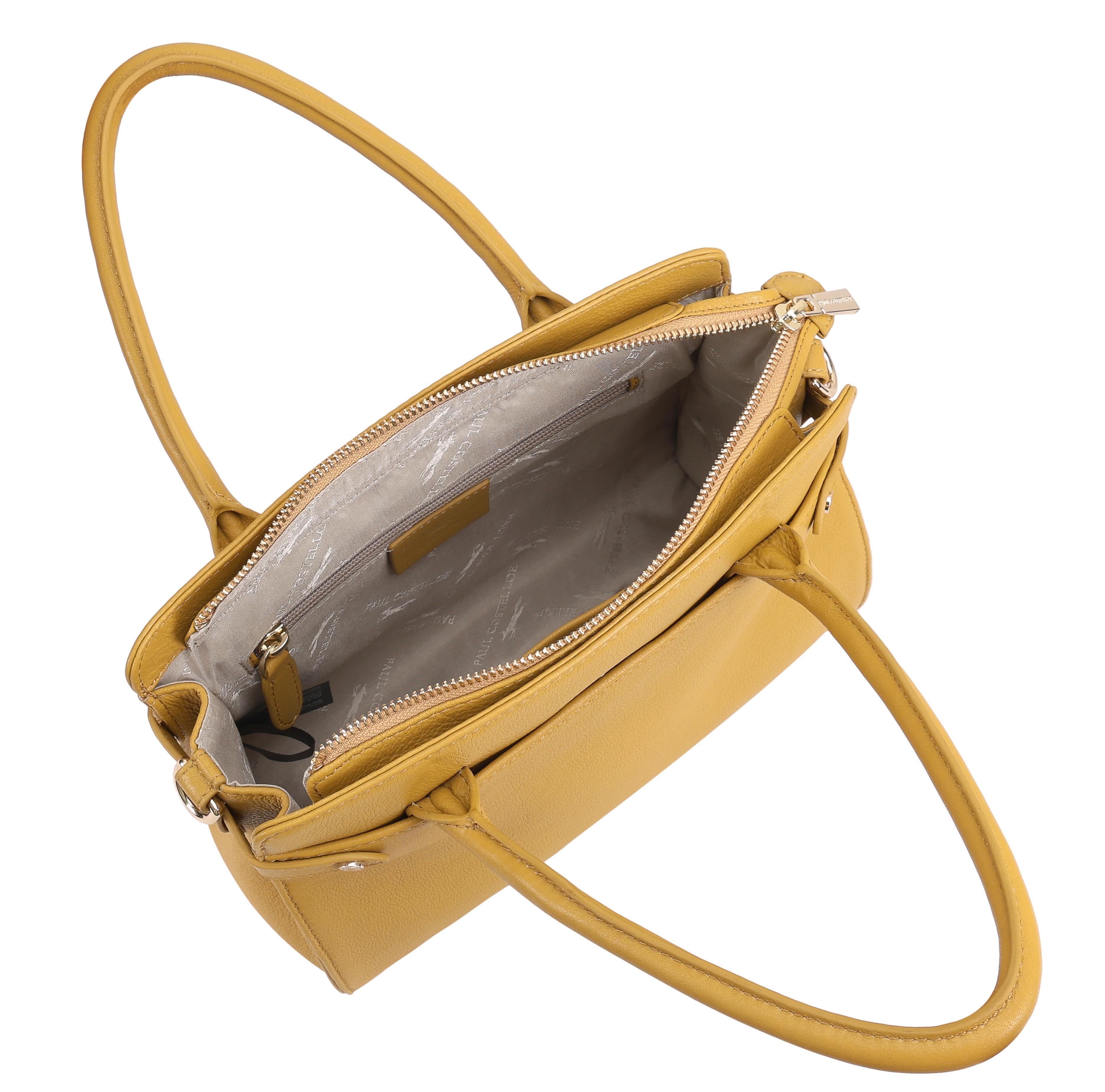 Paul Costelloe Paul Costelloe Women's Trishuli Leather Grab Bag in Mustard - 4