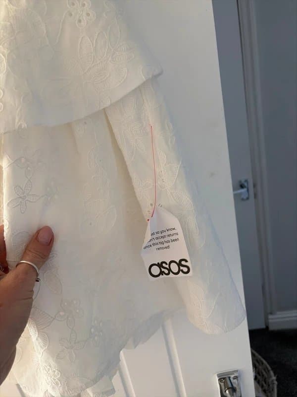 ASOS White embroidery playsuit AsosLuxe size 10