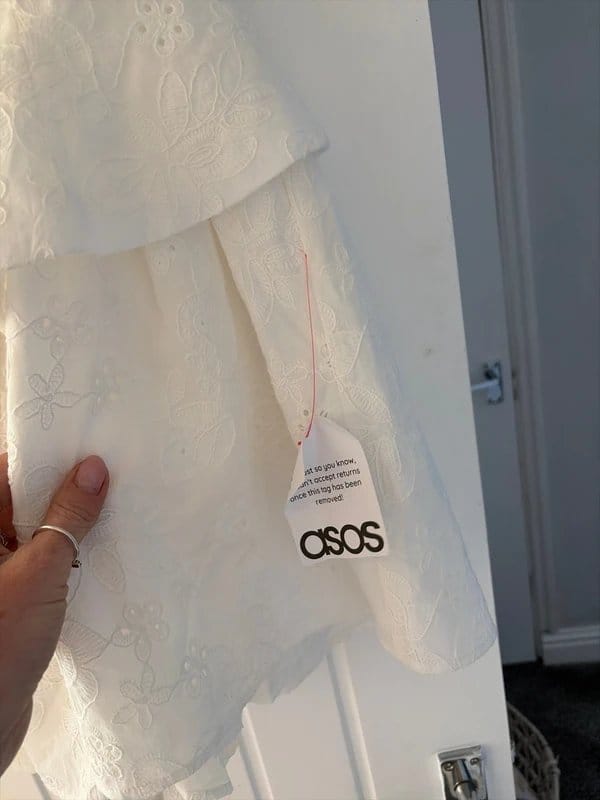 ASOS White Embroidery Playsuit Size 10
