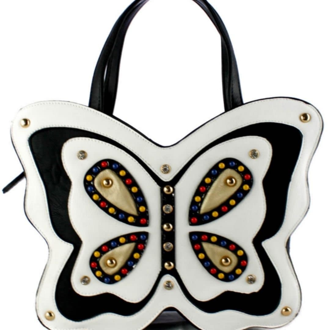 Fontanella Fashion Fontanella Fashion Women's Papillon Unique Design Buttlefly Top Handle Bag in Black