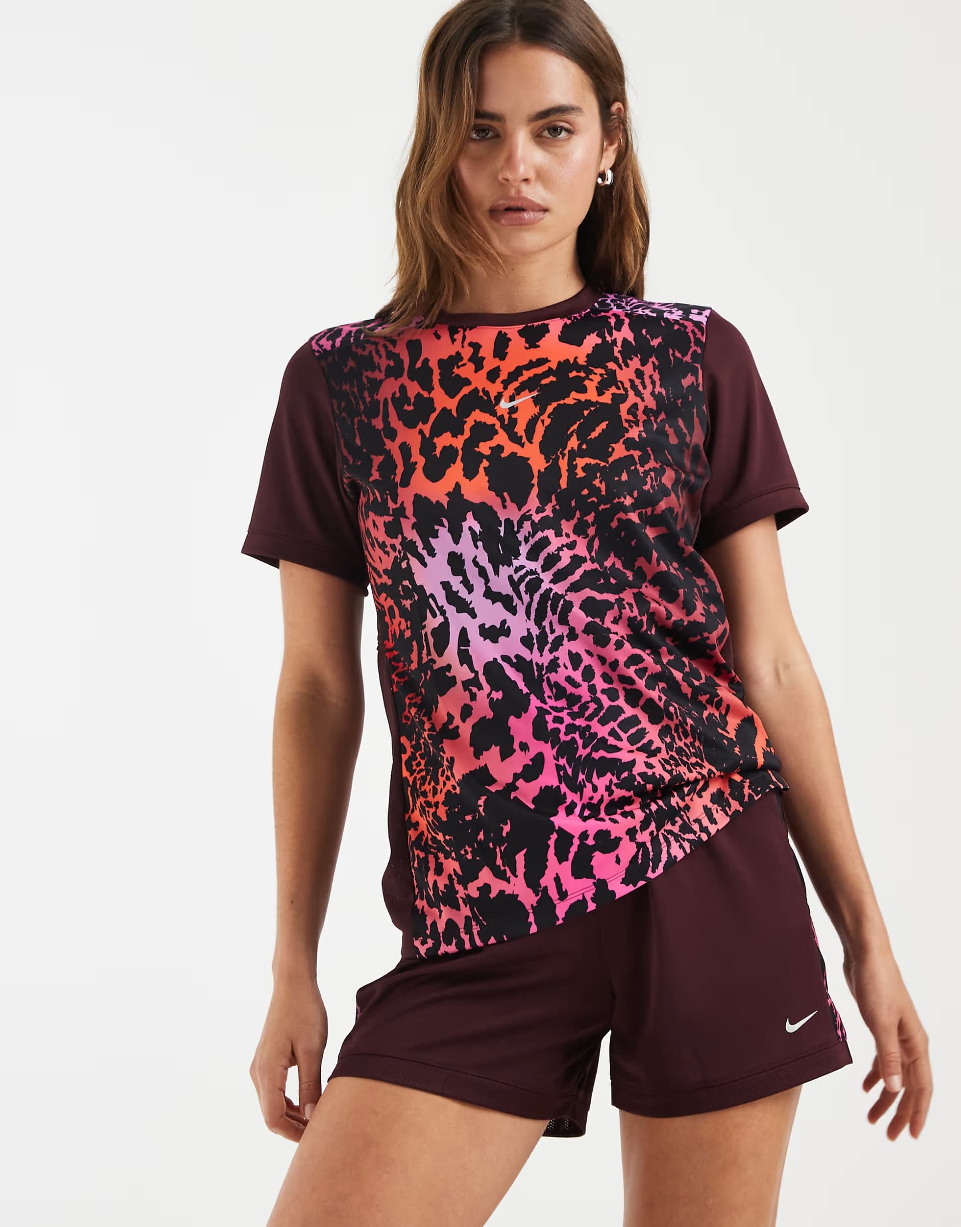 ASOS Nike Football Academy Dri-FIT panel short in burgundy
