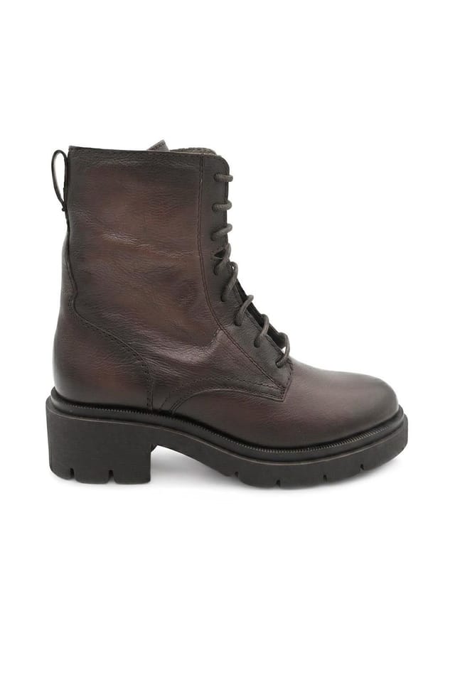 Jones Bootmaker Jones Bootmaker Women's Nora Leather Lace Up Boots in Brown - 2