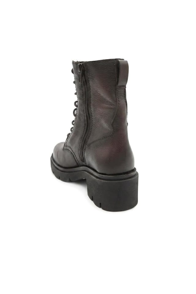 Jones Bootmaker Jones Bootmaker Women's Nora Leather Lace Up Boots in Brown - 3