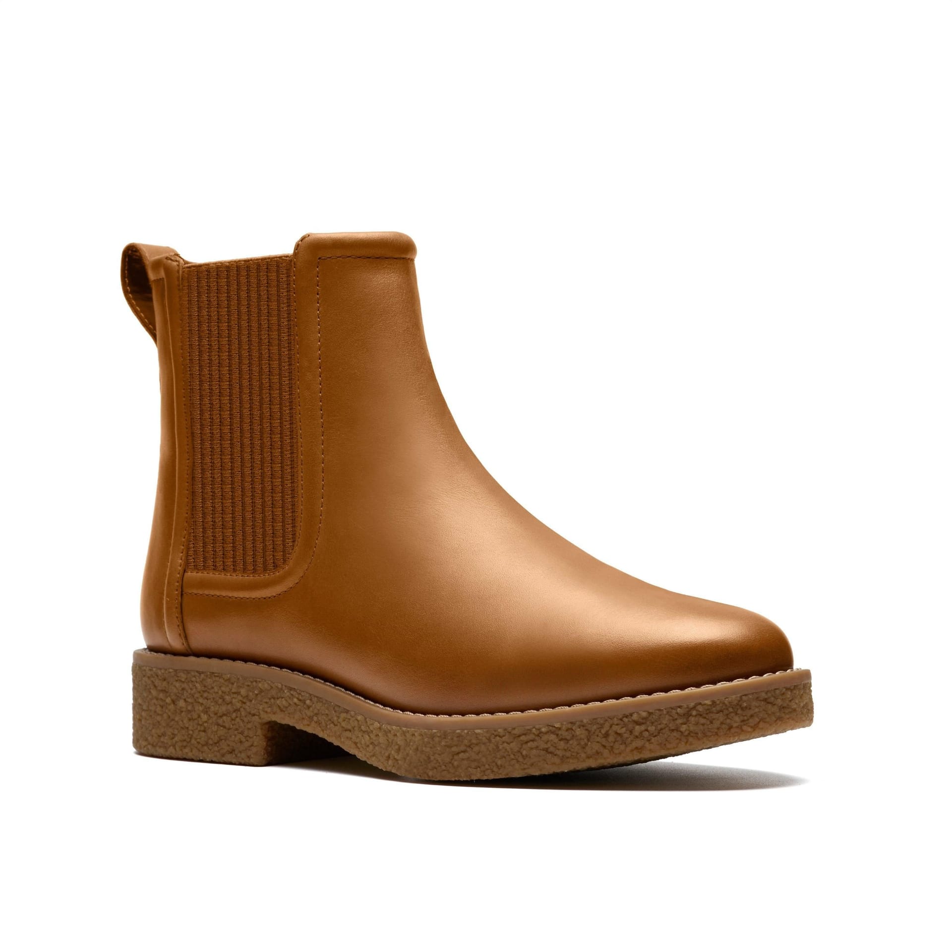 Clarks Clarks Women's Nella Top Tan Leather Ankle Boots, Chelsea Boots in Brown - 4