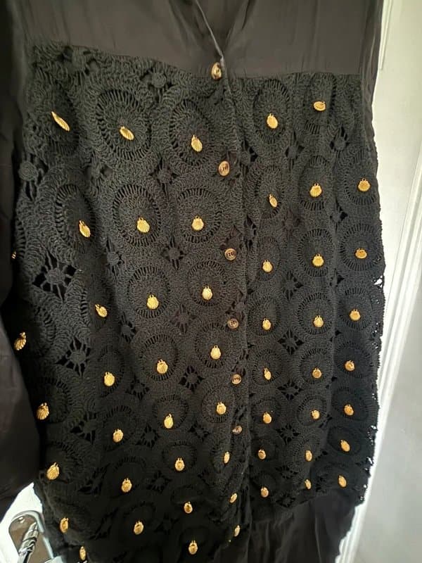 Never Fully Dressed Never Fully Dressed Plus Crochet black longline shirt dress