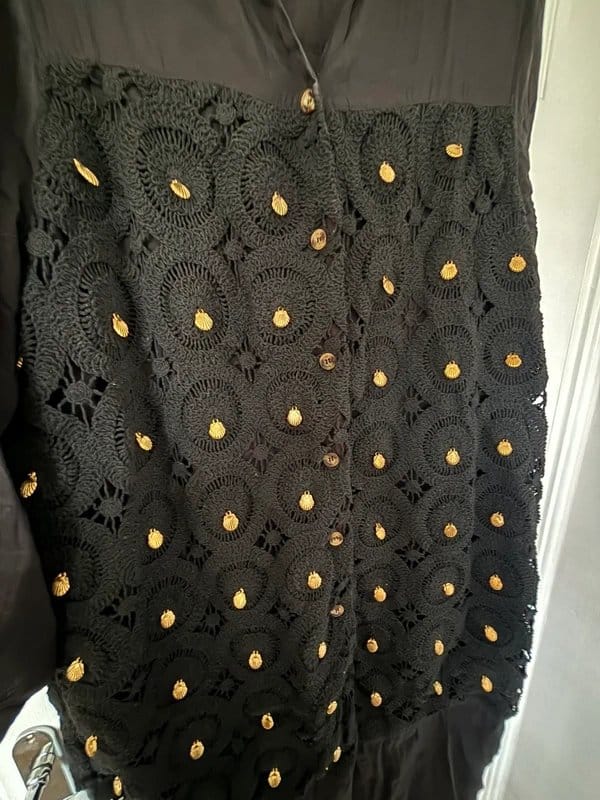 Never Fully Dressed Never Fully Dressed Plus Crochet black longline shirt dress - 1