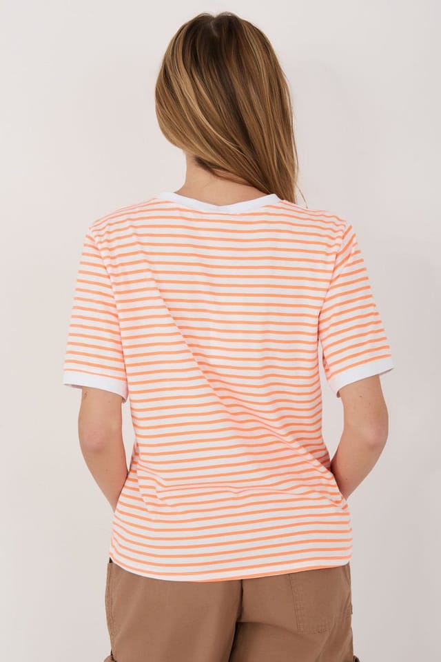 Love Lace Love Lace Women's Striped Cotton T-Shirt in White - 3