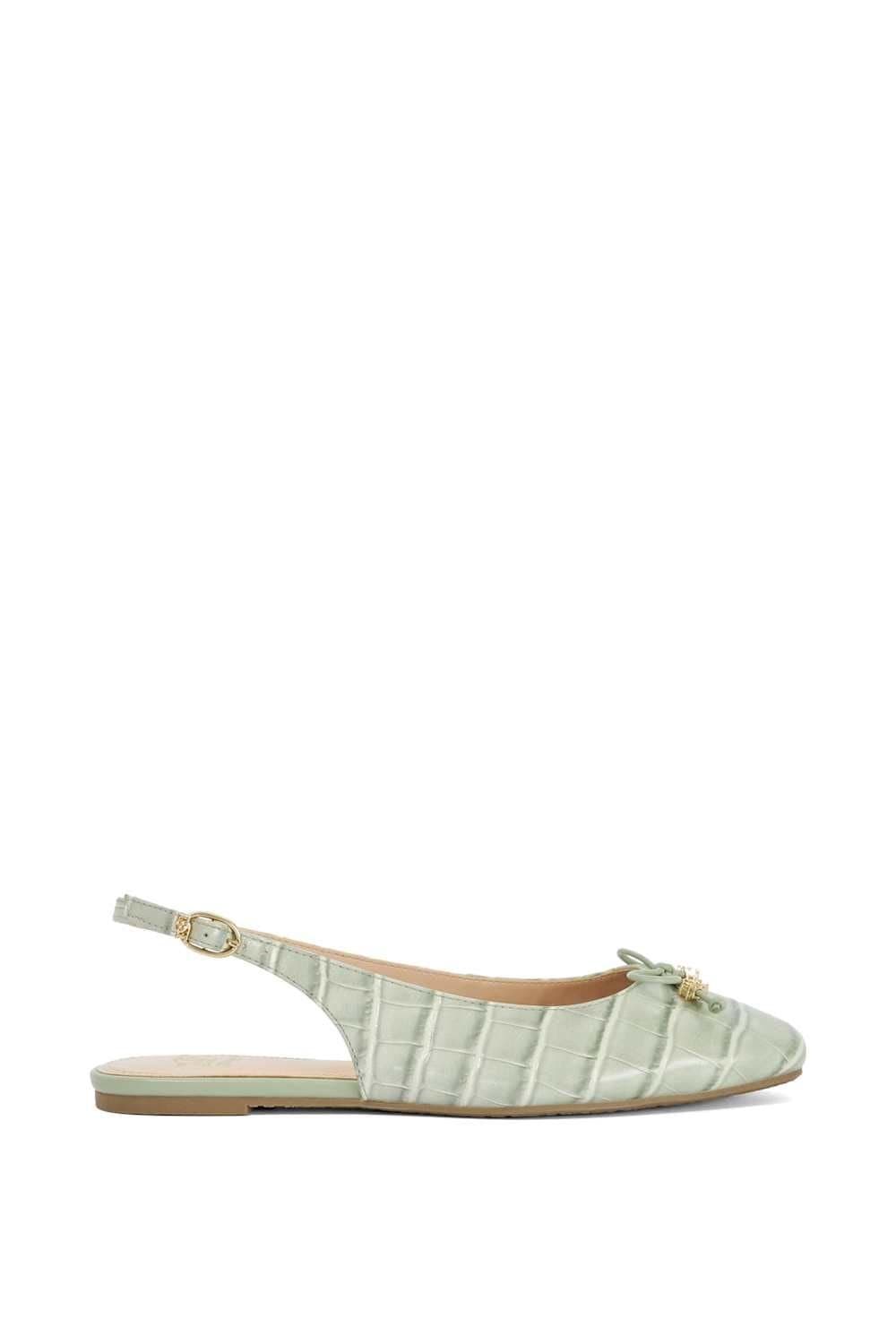 Dune London Dune London Green Leather Ballet Pumps