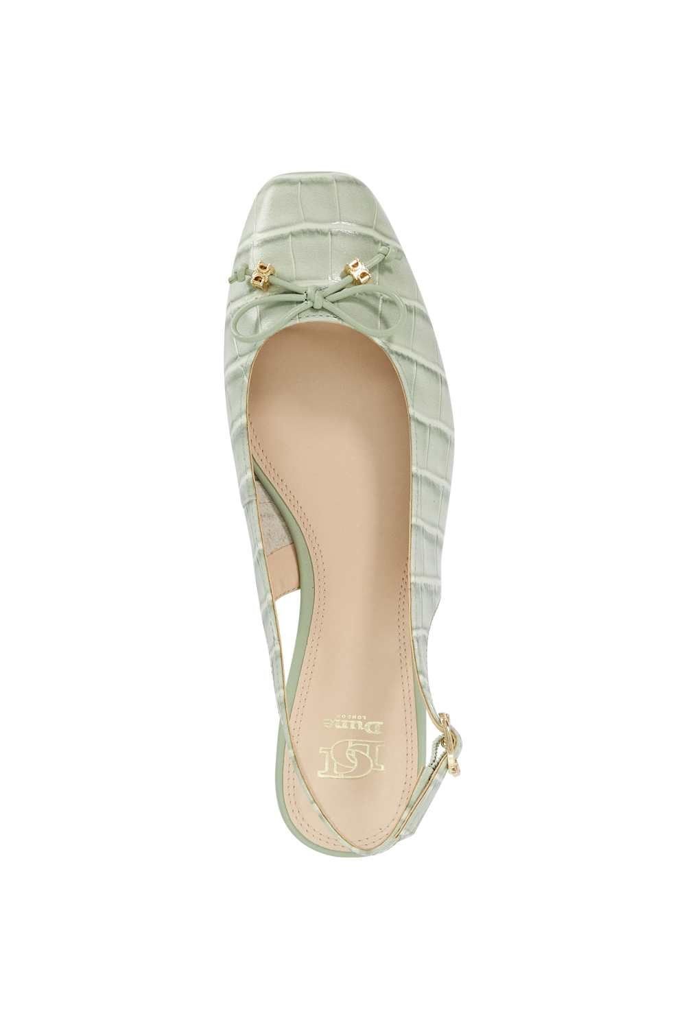 Dune London Dune London Women's 'Haiiden' Leather Ballet Pumps in Green - 4