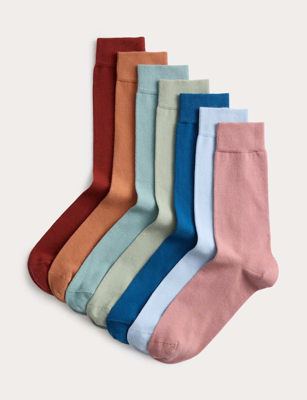 Marks & Spencer M&S 7 Pack Cool & Fresh™ Cotton Rich Socks Multi