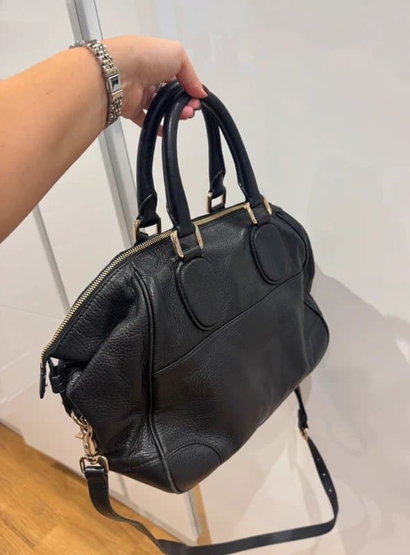 Hugo Boss Hugo Boss Black Smart Zip Up Leather Satchel Handbag