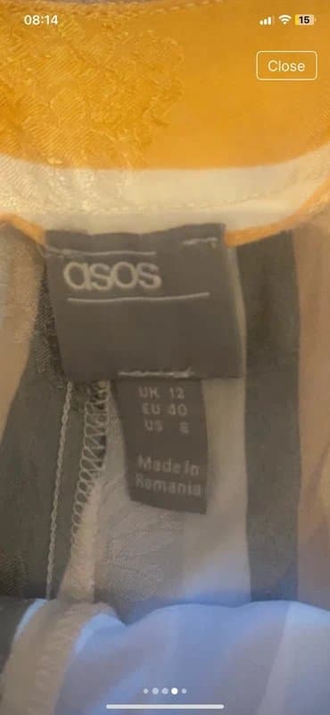 ASOS ASOS Coral Grey Striped Silky Culottes Cropped Wide Trousers sz 12 Great Condition