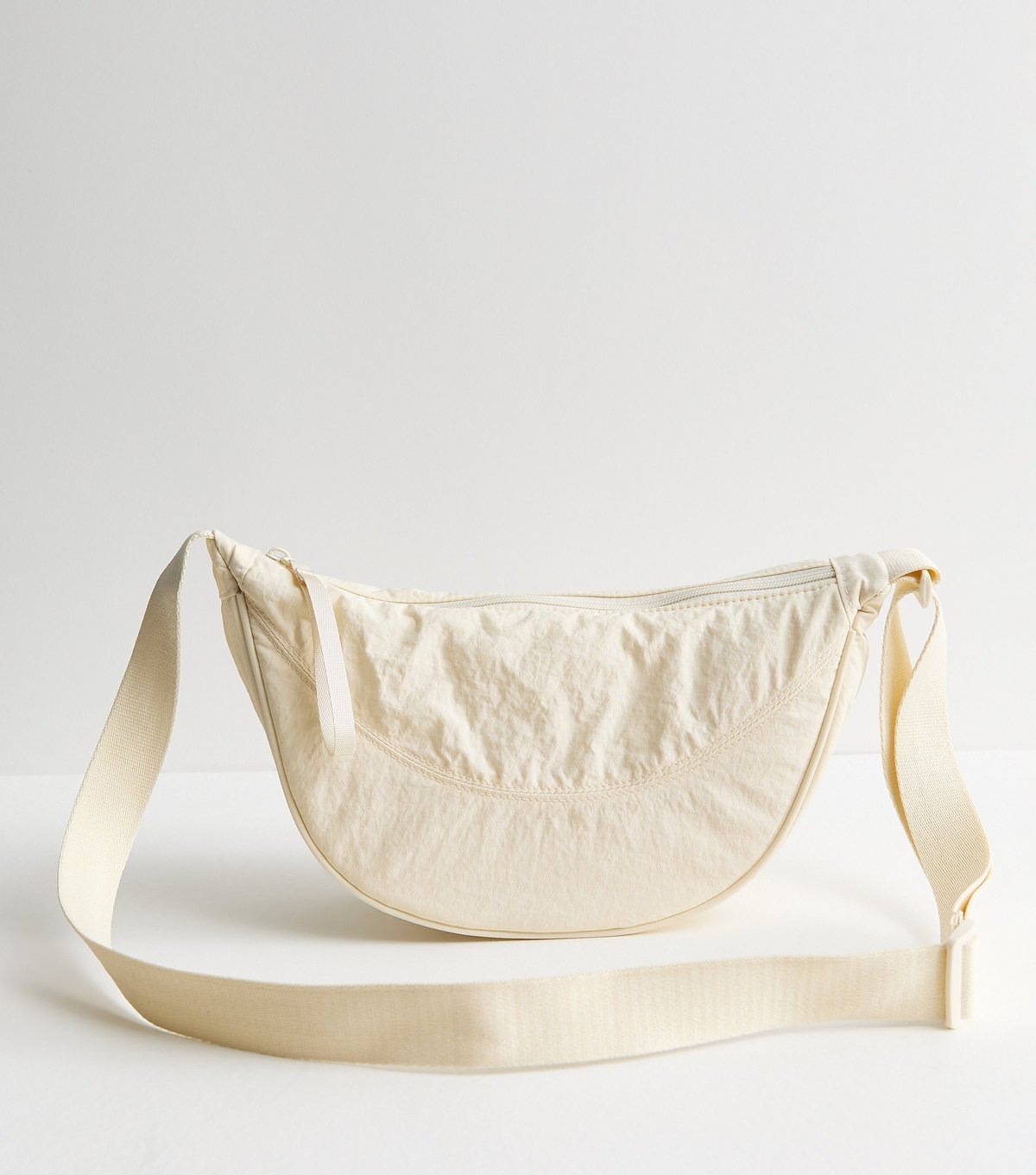 New Look Cream Plain Curved Crossbody Bag New Look - 2