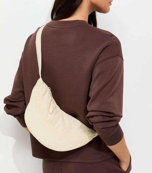 New Look Cream Plain Curved Crossbody Bag New Look - 2