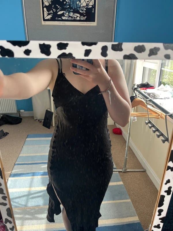 Bershka Black double strap midi dress