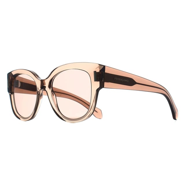Salvatore Ferragamo Salvatore Ferragamo Women's Oval Transparent Nude Pink Brown SF2007S - 2