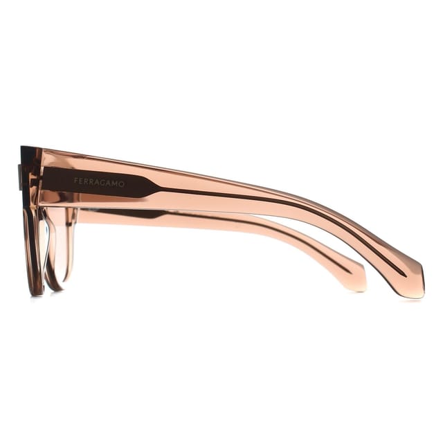 Salvatore Ferragamo Salvatore Ferragamo Women's Oval Transparent Nude Pink Brown SF2007S - 3