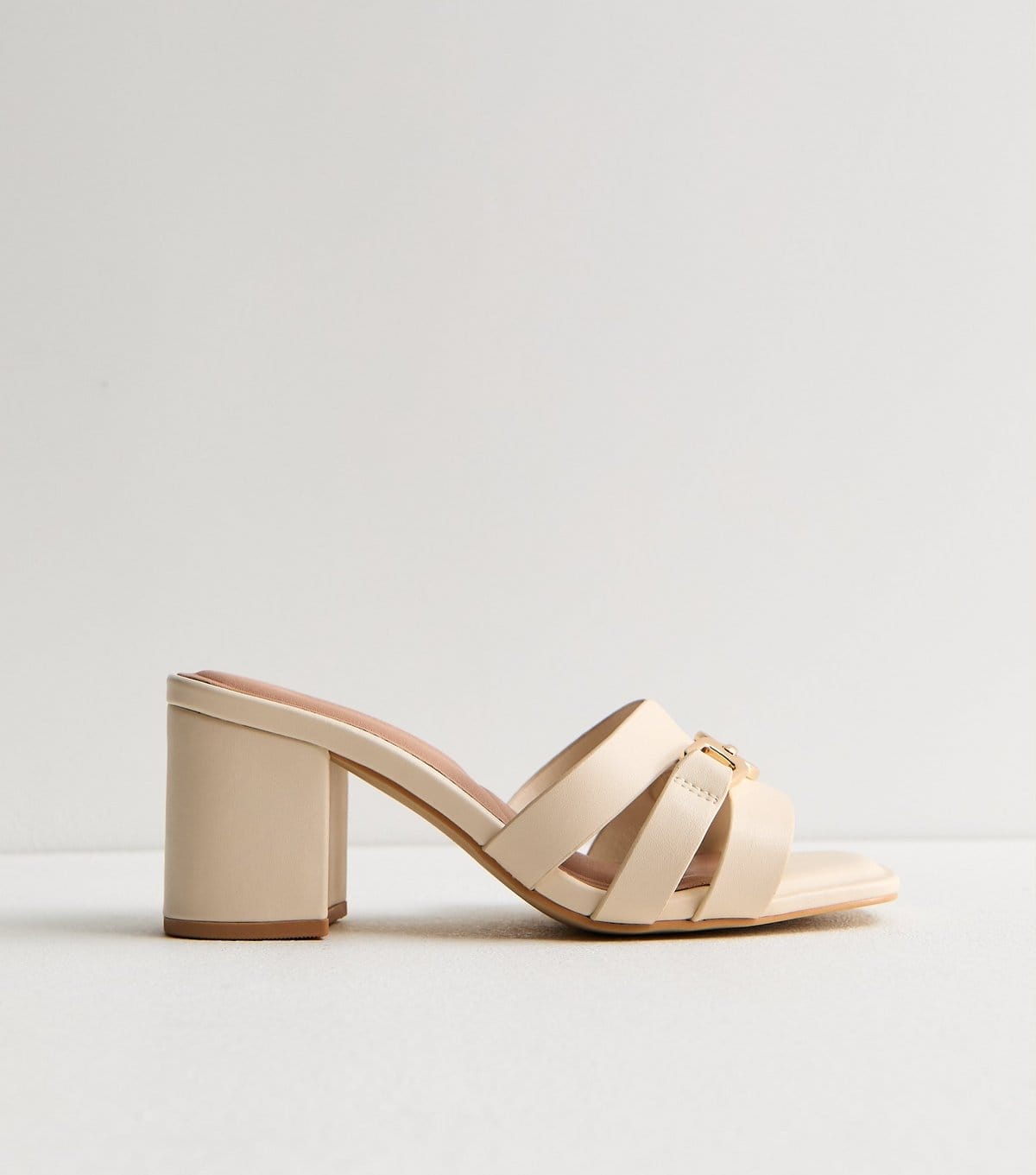New Look Women's Extra Wide Fit Off White Block Heel Mules New Look - 4