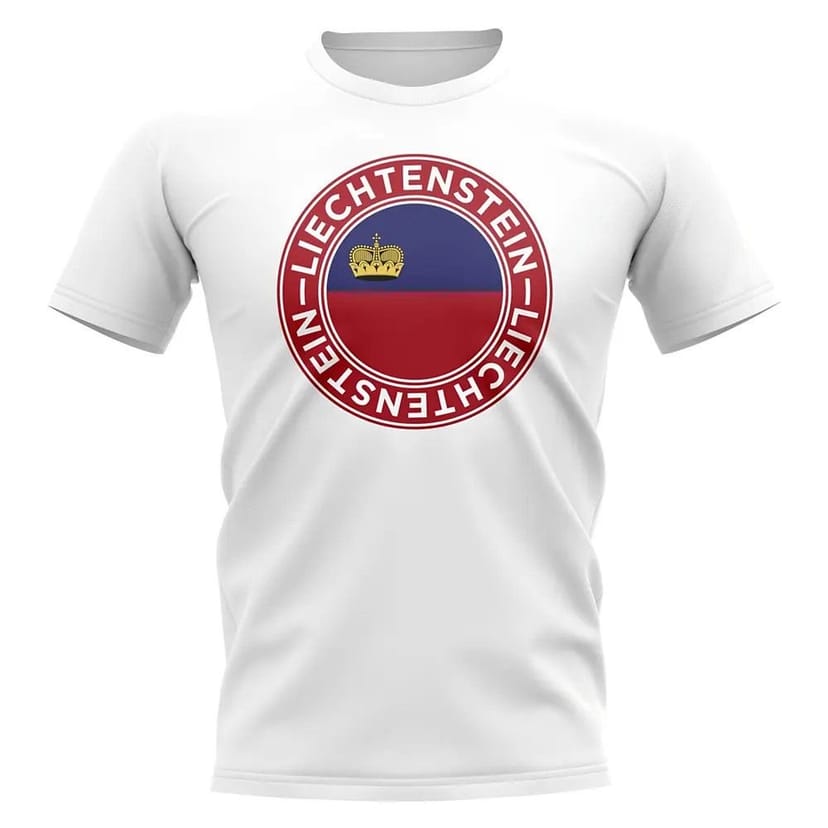 Leichtenstein Leichtenstein Men's Mens Liechtenstein Football Badge T-Shirt White - 1