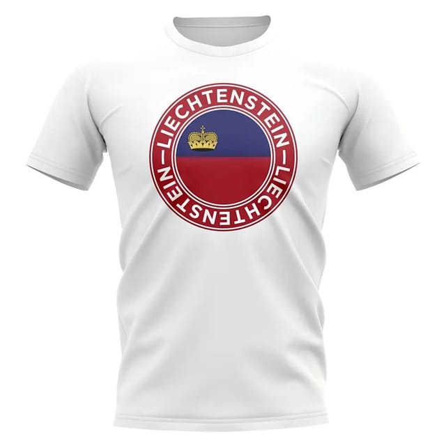 Leichtenstein Leichtenstein Men's Mens Liechtenstein Football Badge T-Shirt White - 2