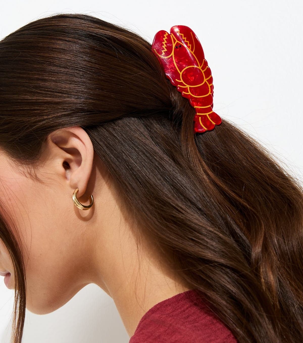 New Look Bright Red Lobster Hair Claw Clip New Look