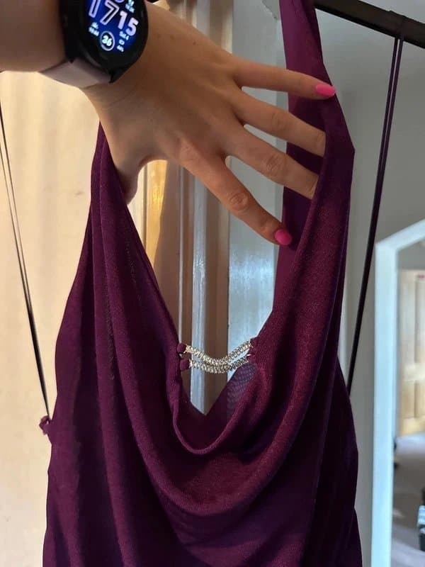 Bershka Pink purple halter neck ruched mini dress