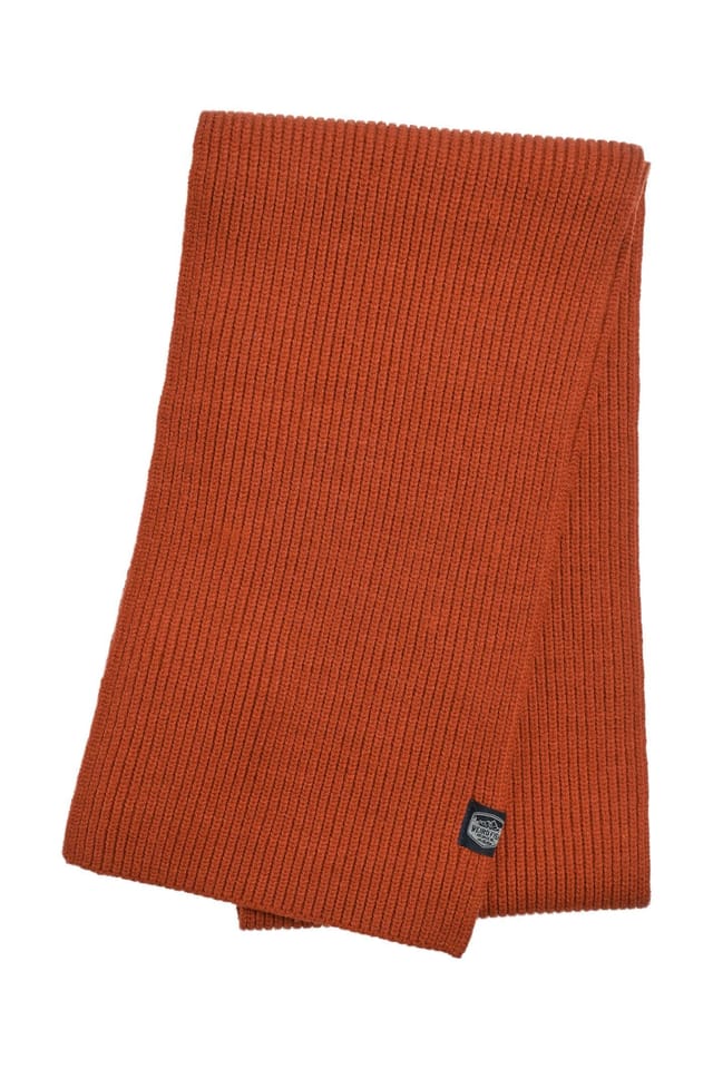 Weird Fish Weird Fish Men's Stornoway Ribbed Scarf in Orange - 2