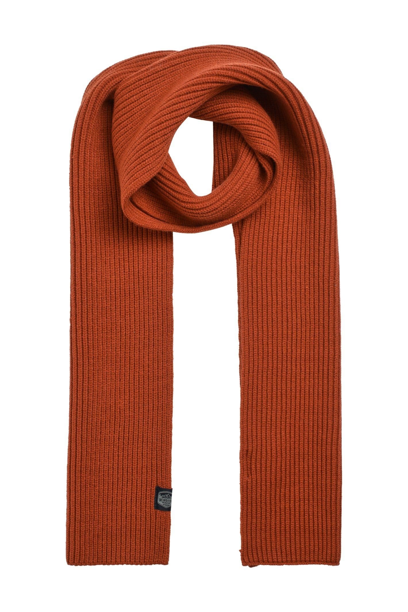 Weird Fish Weird Fish Men's Stornoway Ribbed Scarf in Orange - 4