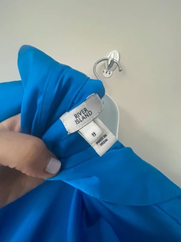 River Island NEW (shop floor) River Island Royal  Blue Satin Party Dress UK 8