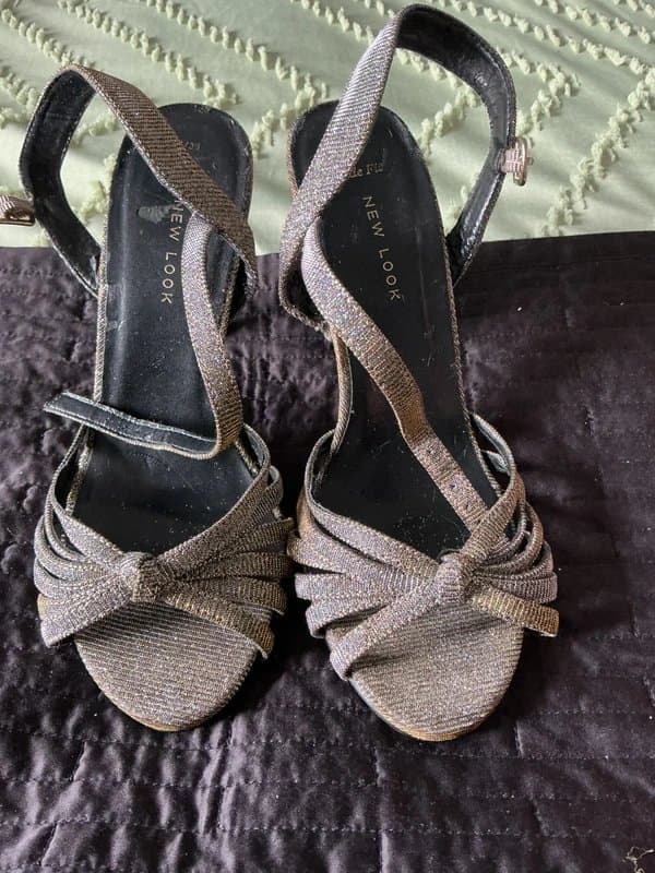 New Look Silver/gold shimmer high sandal