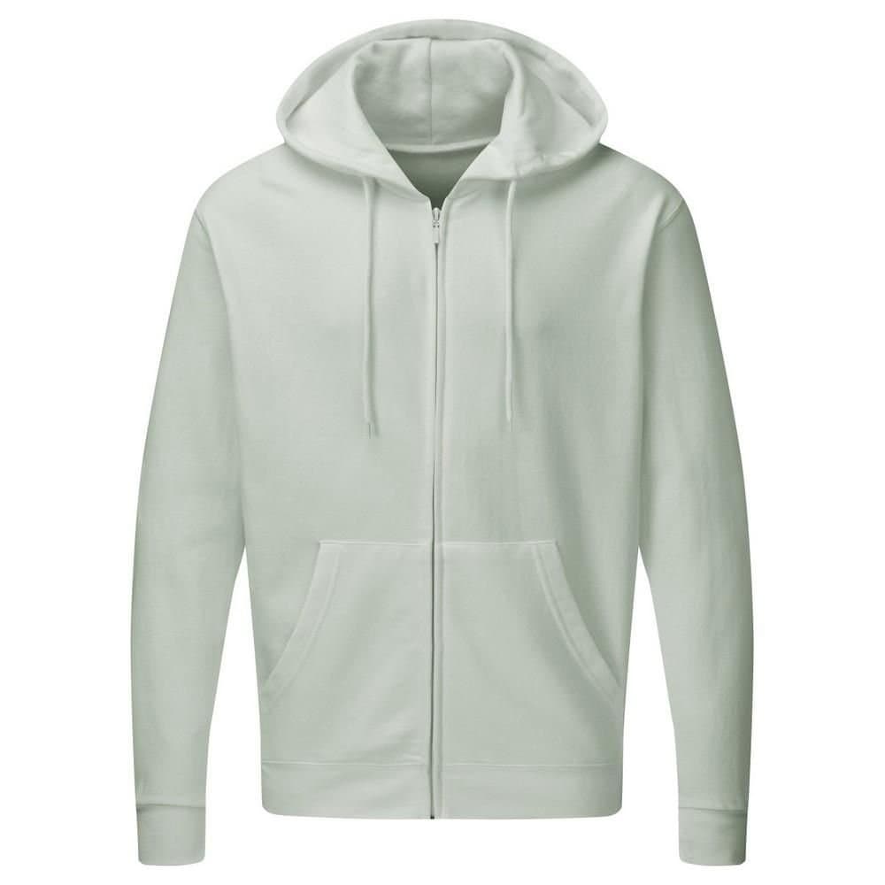 SG SG Men's Plain Full Zip Hooded Sweatshirt in Pale Grey