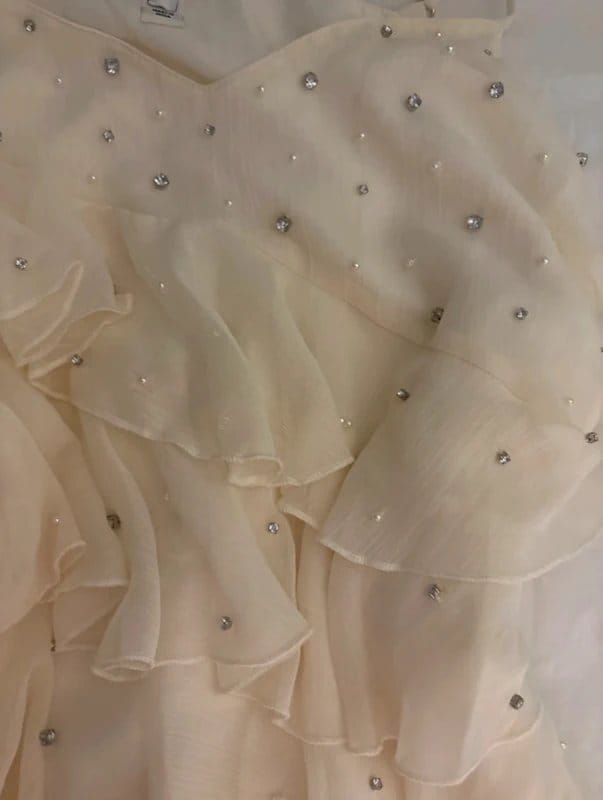 River Island Cream Embellished Ruffle Camisole