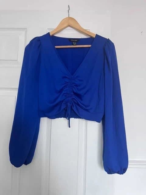 New Look New Look Royal Blue Long‑Sleeve Blouse
