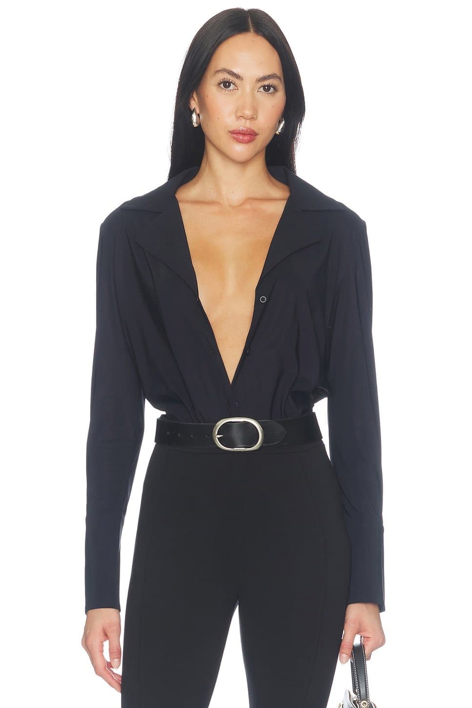 revolve Classic Blousey Button Down Bodysuit