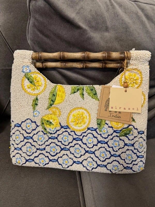 Mirasol Beaded Lemon Handbag – Mirasol – Brand New – Amalfi Coast Vibes