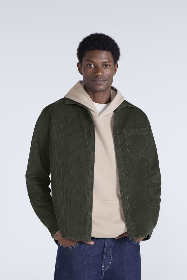 Animal Animal Men's 'Lewis' Comfortable Casual 100% Cotton Collared Button Down Cord Shirt in Khaki - 2