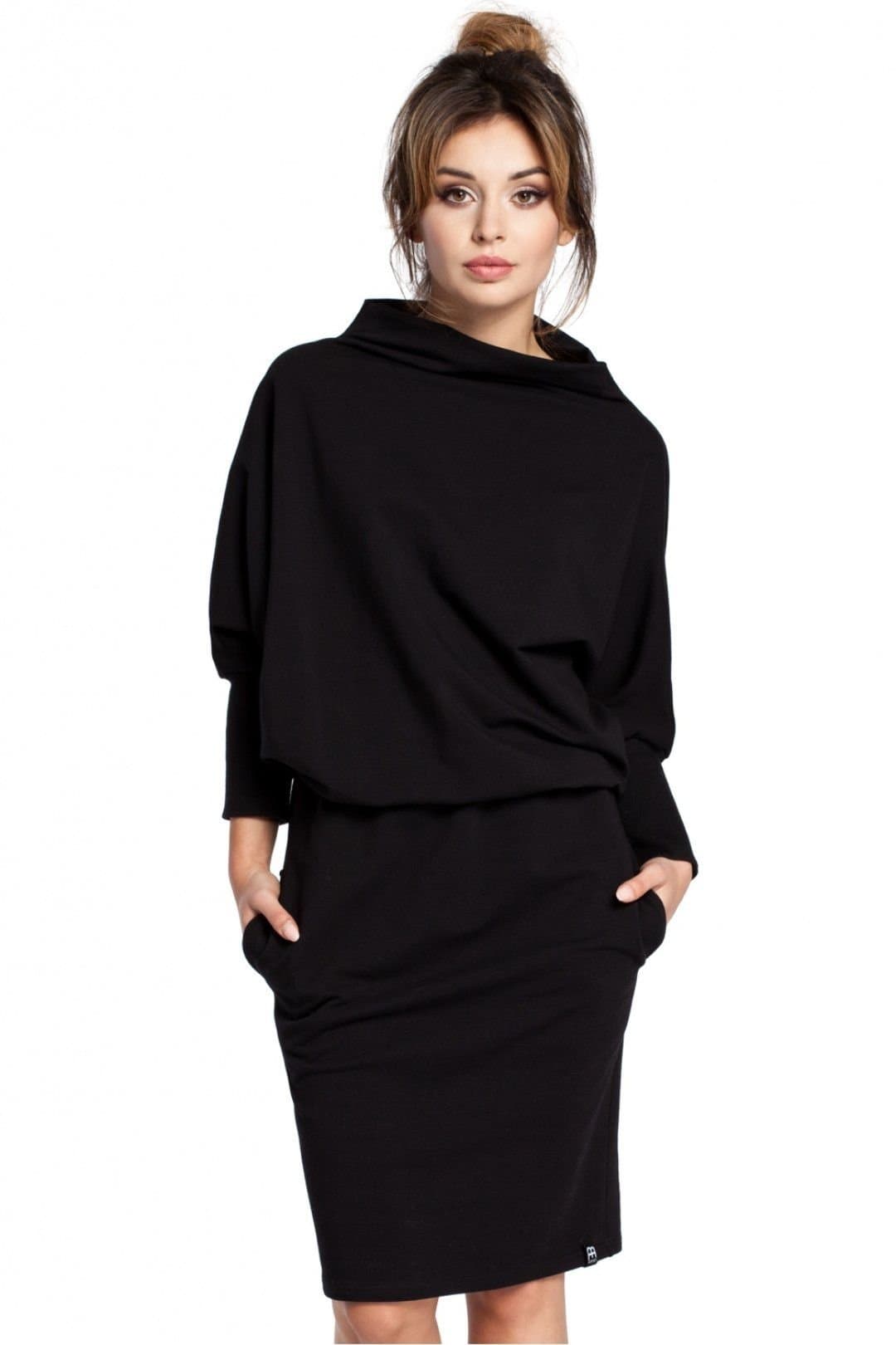Love Lace Love Lace Women's Attractive Kimono Dress with Side Pockets in Black