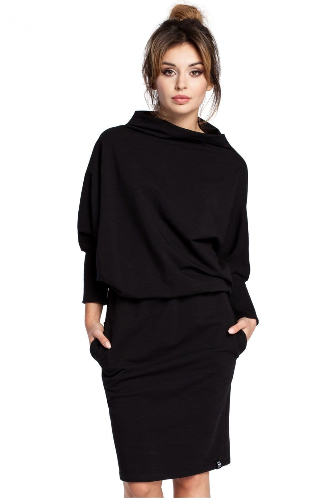 Love Lace Black Kimono Dress with Side Pockets