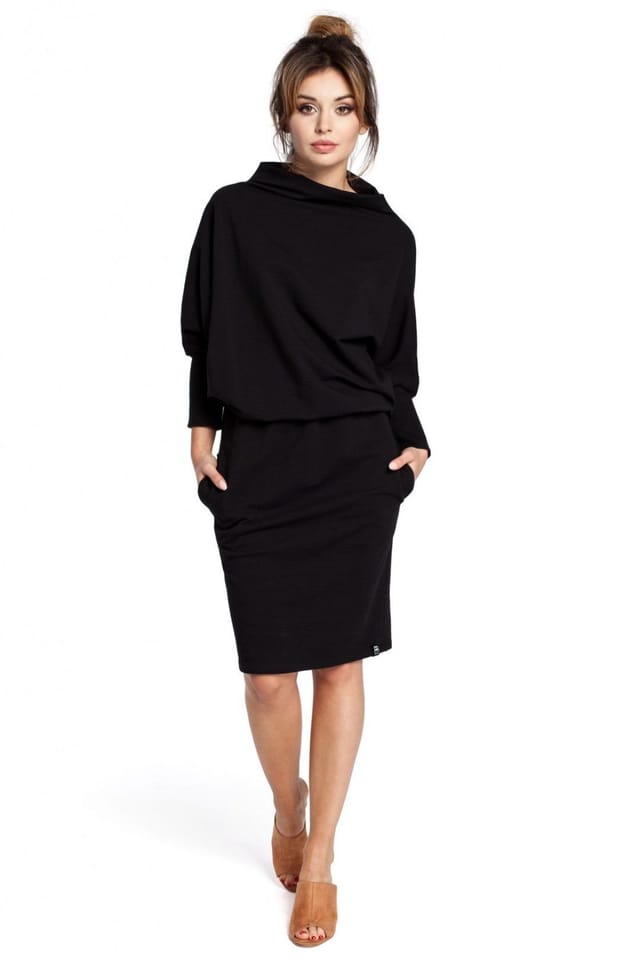 Love Lace Love Lace Women's Attractive Kimono Dress with Side Pockets in Black - 2