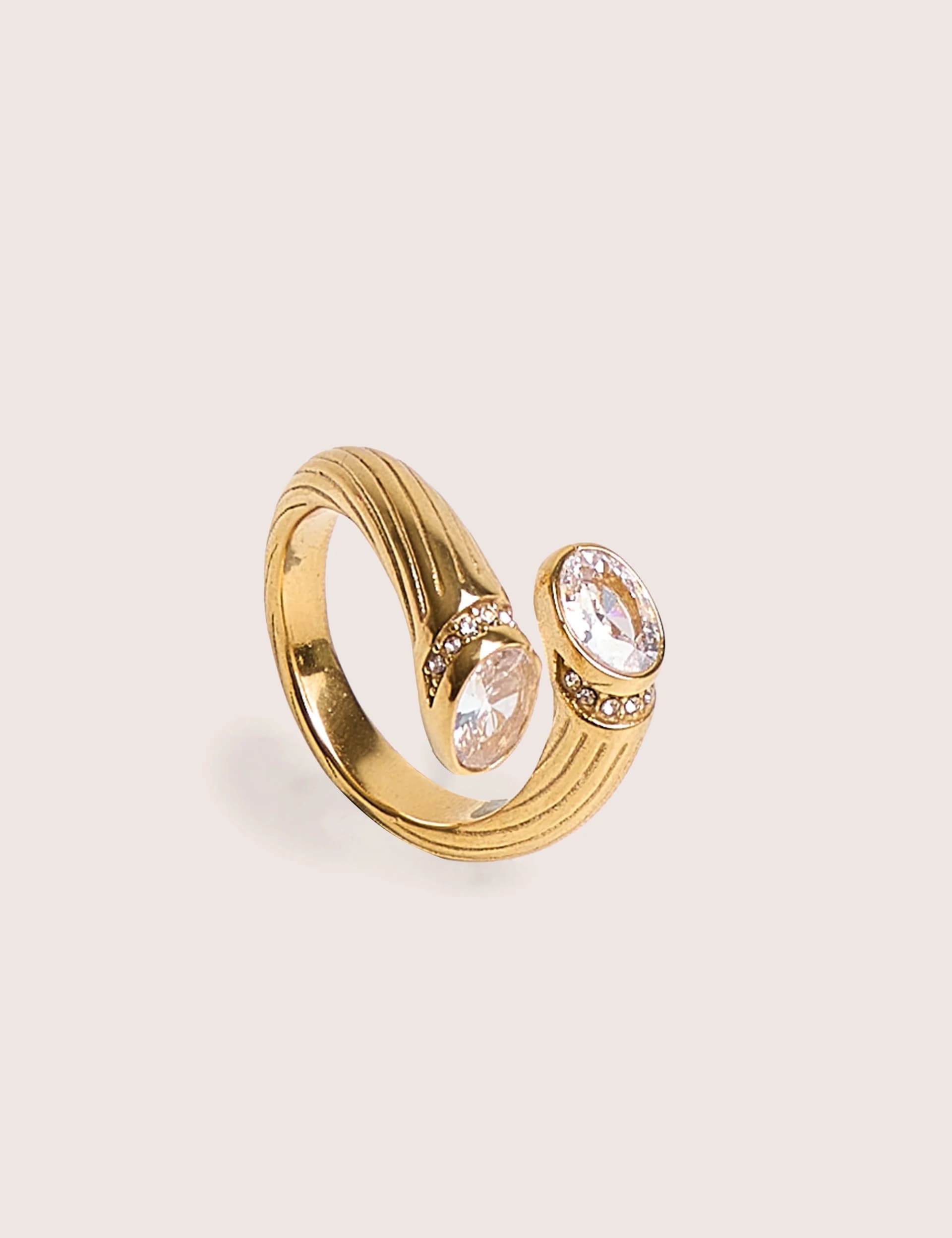 Public Desire Public Desire Gold Diamante Open Wrap Ring
