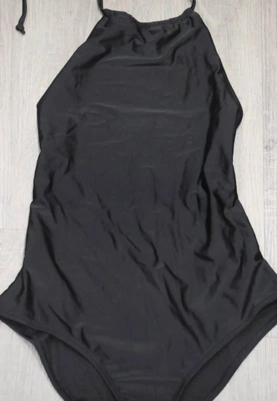 ASOS ASOS black low back halter neck swimsuit size 8.  K11