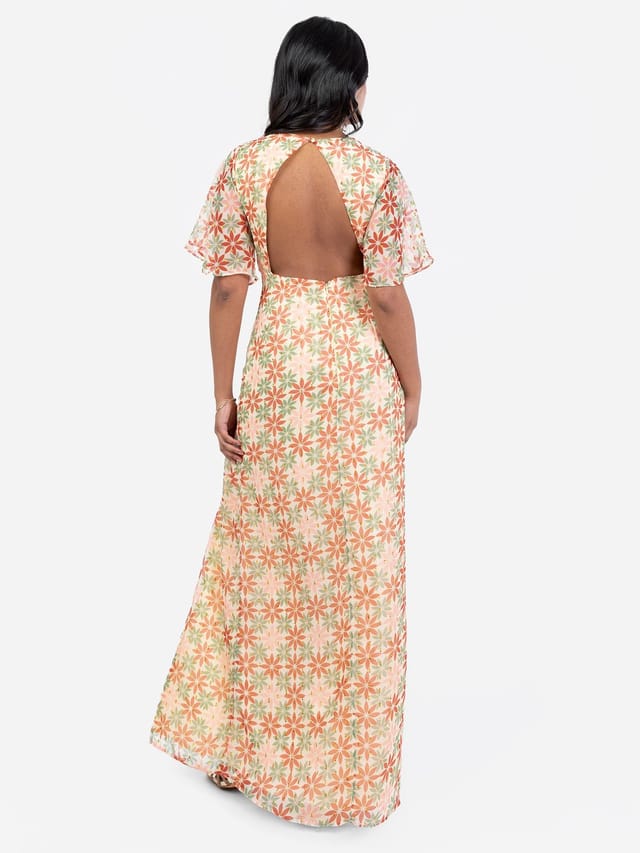 Anaya with Love Anaya with Love Women's Floral Print Open Back Maxi Dress - 3