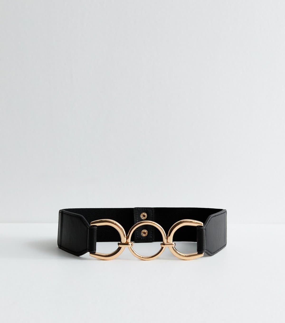 New Look New Look Black Circle Buckle Stretch Belt